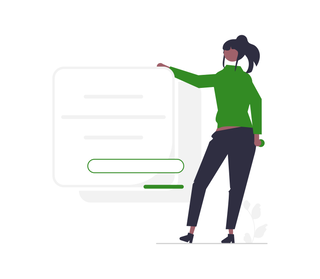 Illustration: Person gibt ein Passwort ein