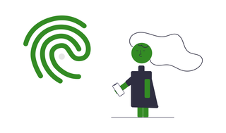 Illustration: Fingerabdruck als Sicherheitsmerkmal