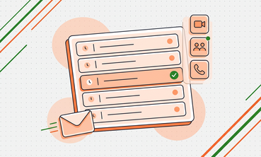 Illustration: Terminliste für den Elternsprechtag mit gebuchtem Termin, Einladung per E-Mail und Symbolen für Video, vor Ort und Telefon