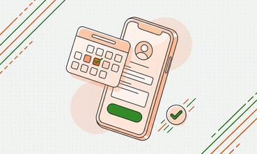 Illustration: Smartphone mit Kalender und Formular für die Online-Entschuldigung