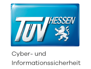 Siegel: TÜV Hessen, Cyber- und Informationssicherheit